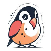 vector illustratie van schattig tekenfilm pinguïn. geïsoleerd Aan wit achtergrond.