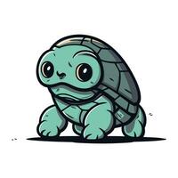 schattig tekenfilm schildpad. vector illustratie geïsoleerd Aan een wit achtergrond.