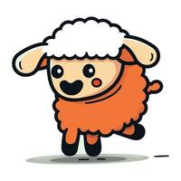 schattig schapen tekenfilm vector illustratie. schattig tekenfilm schapen vector illustratie.