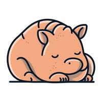 schattig weinig varken slapen. vector illustratie in tekening stijl.