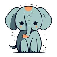 schattig tekenfilm olifant. vector illustratie geïsoleerd Aan een wit achtergrond.