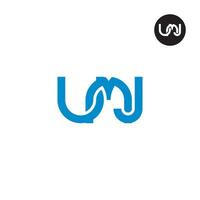 brief umj monogram logo ontwerp vector