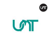 brief umt monogram logo ontwerp vector