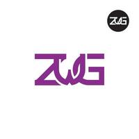 brief zwg monogram logo ontwerp vector