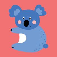 grappig creatief hand- getrokken kinderen illustratie van schattig koala vector