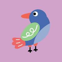 interessant creatief hand- getrokken kinderen illustratie van schattig vogel vector