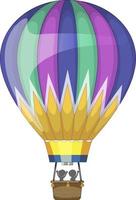 kleurrijke hete luchtballon in cartoon-stijl geïsoleerd vector