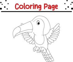 toekan kleur bladzijde. vogel kleur boek voor kinderen vector
