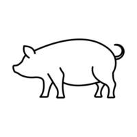 varken lineair icoon. vereenvoudigd beeld van een varken. vector illustratie voor etikettering vlees boerderij producten