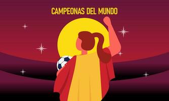 zege voor de Spaans Dames s nationaal Amerikaans voetbal team vector