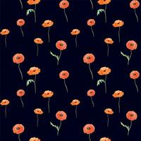 waterverf naadloos patroon met hand- getrokken zomer helder rood papaver bloemen. geïsoleerd Aan kleur achtergrond. ontwerp voor uitnodigingen, bruiloft, liefde of groet kaarten, papier, afdrukken, textiel vector