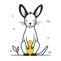 schattig kangoeroe met Pasen ei. vector illustratie.
