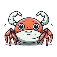 schattig tekenfilm krab karakter. vector illustratie geïsoleerd Aan wit achtergrond.