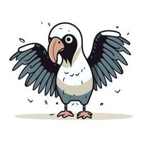 tekenfilm vector illustratie van een schattig papegaai met Vleugels verspreiding.