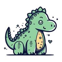 schattig tekenfilm dinosaurus. vector illustratie. gestileerde dinosaurus.