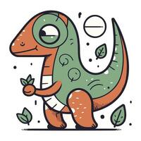 schattig dinosaurus. vector illustratie van een schattig dinosaurus. tekenfilm stijl.