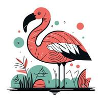 flamingo vector illustratie. hand- getrokken tekening stijl.