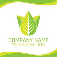 groen blad eco natuur veganistisch logo voor ecologie bedrijf of Gezondheid voedsel winkel vector