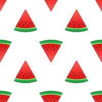 watermeloen plak naadloos patroon Aan wit achtergrond. vector