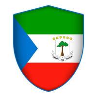 equatoriaal Guinea vlag in schild vorm geven aan. vector illustratie.