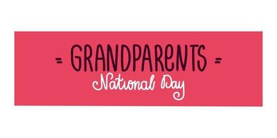 belettering nationale grootouders dag op rode achtergrond. vector