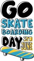 ga skateboarden dag lettertype vector