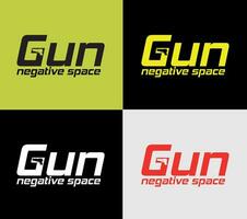 geweer negatief logo, elementen kleur variatie abstract icoon. modern logo, bedrijf sjabloon. vector