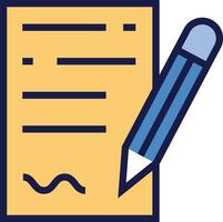 schrijven brief icoon. contract icoon. bedrijf overeenkomst en handtekening symbool vector