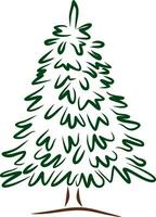 vector groen hand getekend Kerstmis boom. Woud sparren.