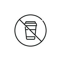 Nee drinken toegestaan lijn icoon symbool vector geïsoleerd Aan wit achtergrond