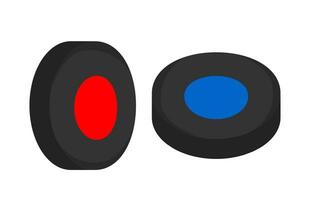 sport- uitrusting voor hockey, rubber puck vector