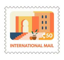 Internationale mail, correspondentie post- Mark vector