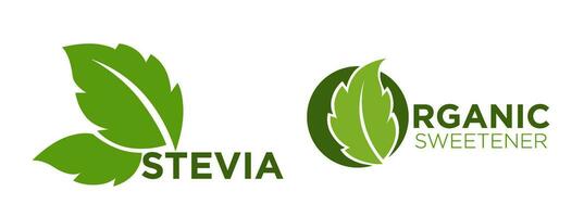 stevia biologisch zoetstof, bladeren ecologisch vector