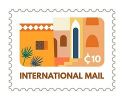 Internationale mail, brief of envelop poststempel vector