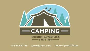 camping buitenshuis avonturen Diensten, bezoekende kaart vector