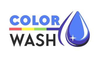 kleur wassen, icoon met sprankelend laten vallen van water vector