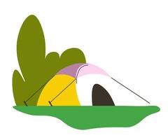 tent voor slapen buitenshuis, camping plaats vector