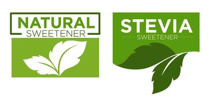 natuurlijk stevia zoetstof, logo of banier vector