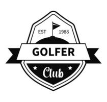 golf club, golfspeler spellen logotype van lidmaatschap vector