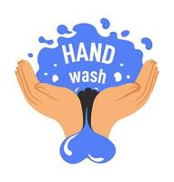 delicaat het wassen embleem, hand- wassen promo sticker vector