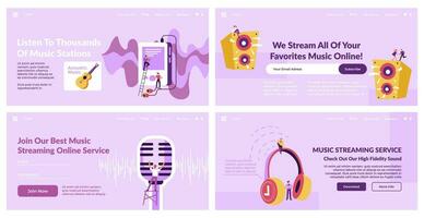 web banier reeks voor muziek- streaming onderhoud promo vector