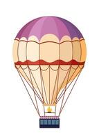 retro heet lucht ballon met brand en cabine vector