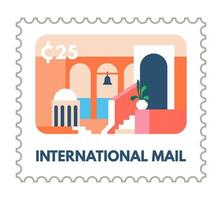 Internationale mail, correspondentie en brieven vector