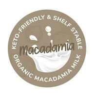 macadamia melk, lactose vrij biologisch noot drinken vector