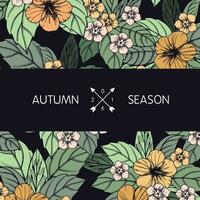 herfst bloemen kaart, banier of poster ontwerp vector