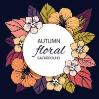 herfst bloemen kaart en banier ontwerp vector