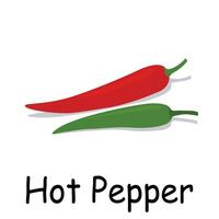 heet peper illustratie vlak vector. groenten geheugenkaart. element voor keuken, Koken, super markt, gezond levensstijl concept. vector