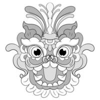 tatoeages zwart en wit barongsai draak Chinees illustratie. mooi zo voor element ontwerp en kleur Pagina's vector