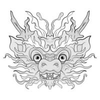 tatoeages zwart en wit barongsai draak Chinees illustratie. mooi zo voor element ontwerp en kleur Pagina's vector