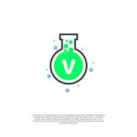 vector brief v Aan laboratorium icoon ontwerp sjabloon illustratie